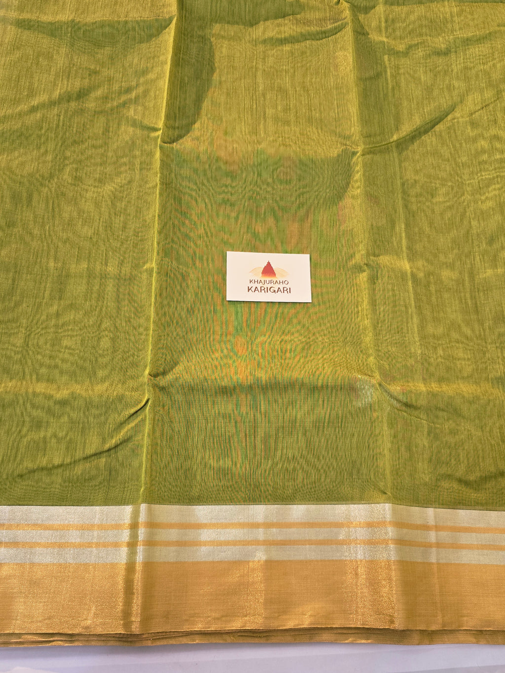 Kusum Mangal – Pure Handwoven Chanderi Silk Cotton Saree | Green