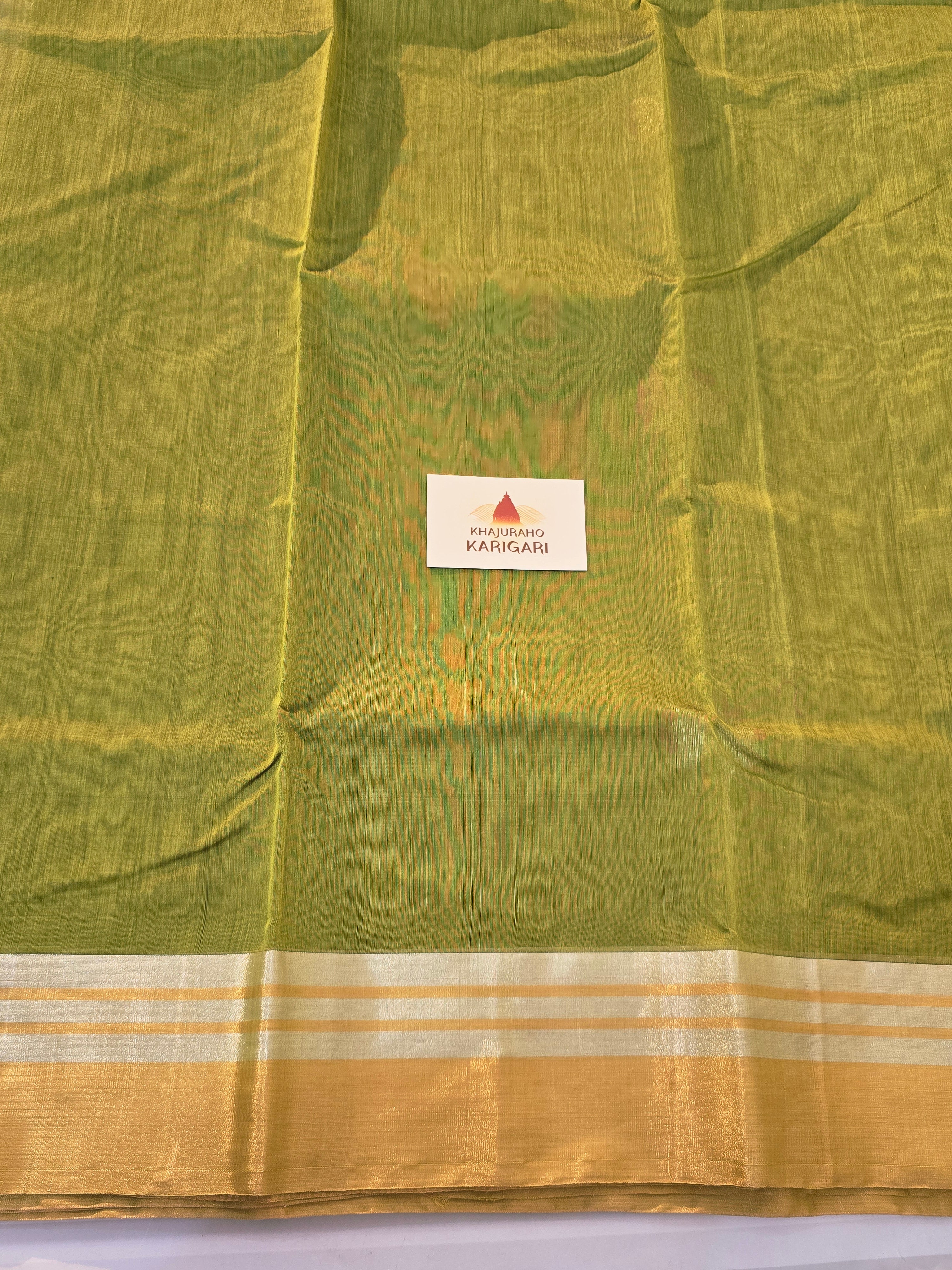 Kusum Mangal – Pure Handwoven Chanderi Silk Cotton Saree | Green