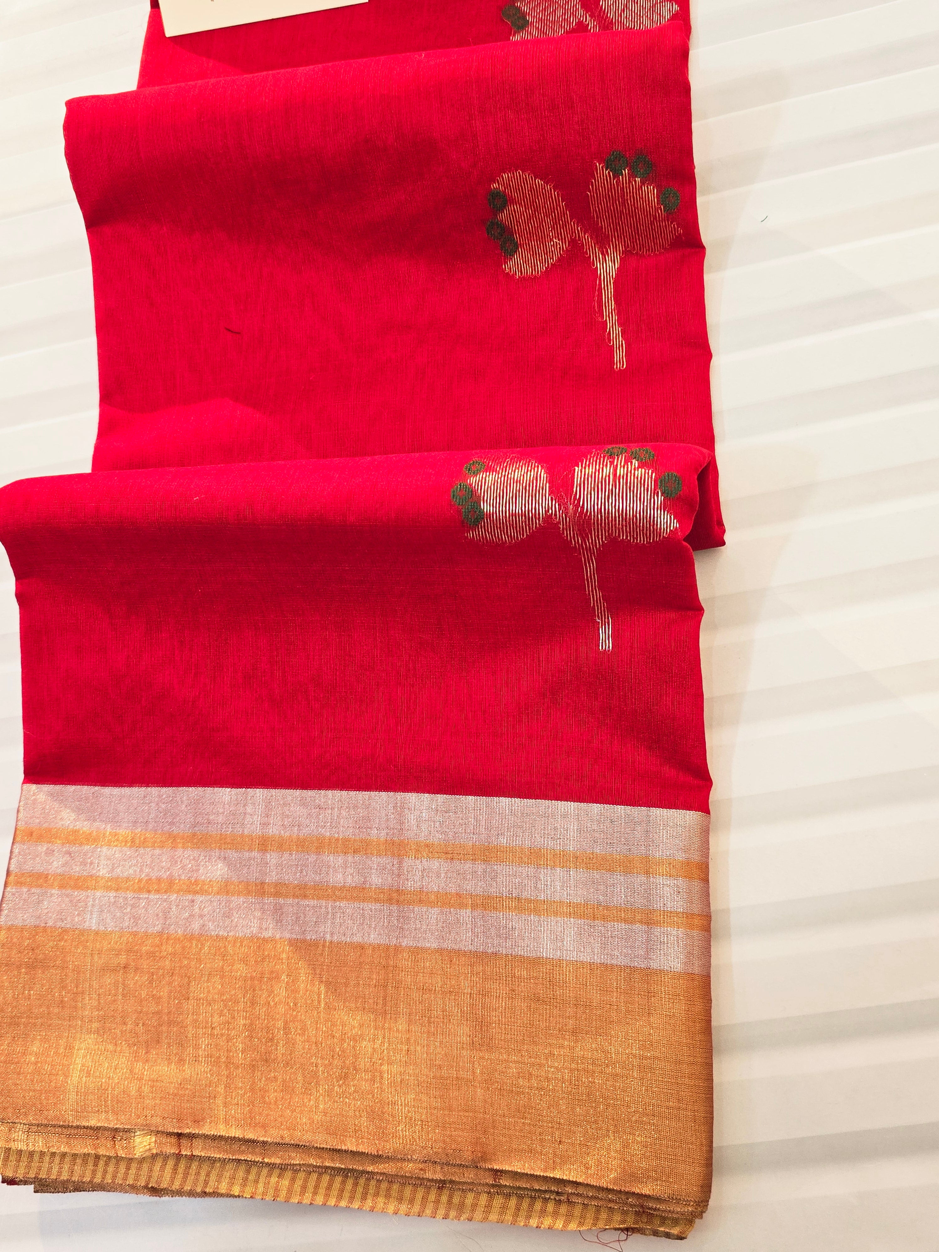 Kusum Mangal – Pure Handwoven Chanderi Silk Cotton Saree | Red