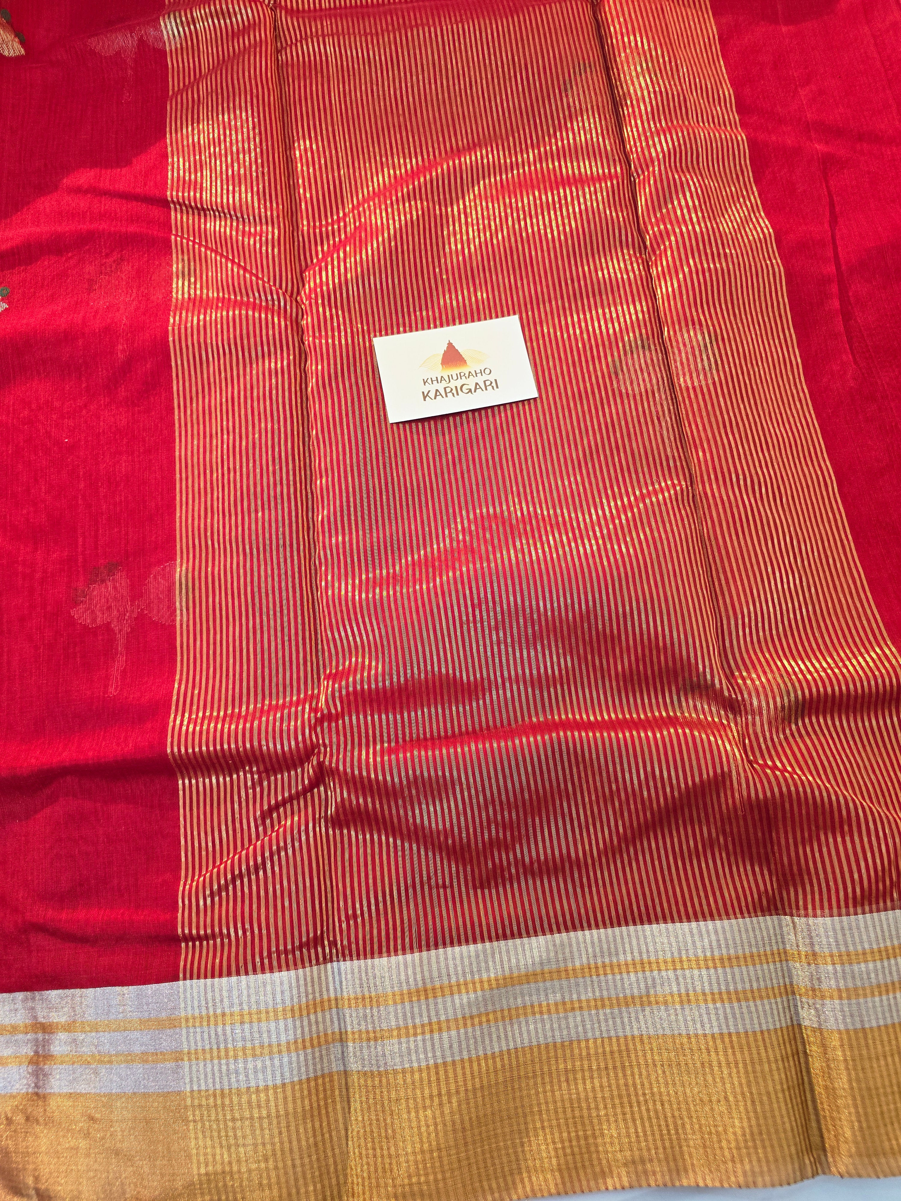 Kusum Mangal – Pure Handwoven Chanderi Silk Cotton Saree | Red