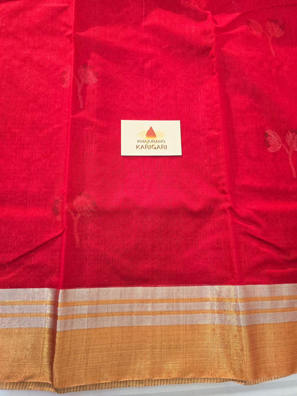 Kusum Mangal – Pure Handwoven Chanderi Silk Cotton Saree | Red