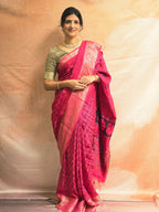 Bagh Dola Silk Saree Pink