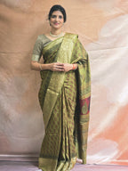 Bagh Hand Block Printed Dola Silk Saree
