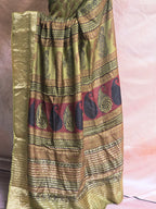 Bagh Hand Block Printed Dola Silk Saree