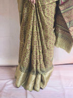 Bagh Hand Block Printed Dola Silk Saree
