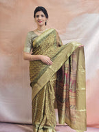 Bagh Hand Block Printed Dola Silk Saree