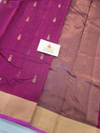 Pure Handwoven Chanderi Small Motifs - Magenta