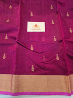 Pure Handwoven Chanderi Small Motifs - Magenta
