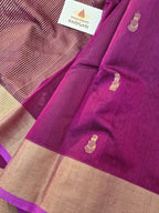 Pure Handwoven Chanderi Small Motifs - Magenta