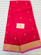Pure Handwoven Chanderi Small Motifs - Red