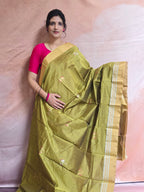 Kusum Mangal – Pure Handwoven Chanderi Silk Cotton Saree | Green