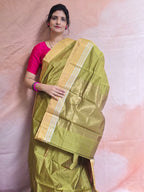 Kusum Mangal – Pure Handwoven Chanderi Silk Cotton Saree | Green