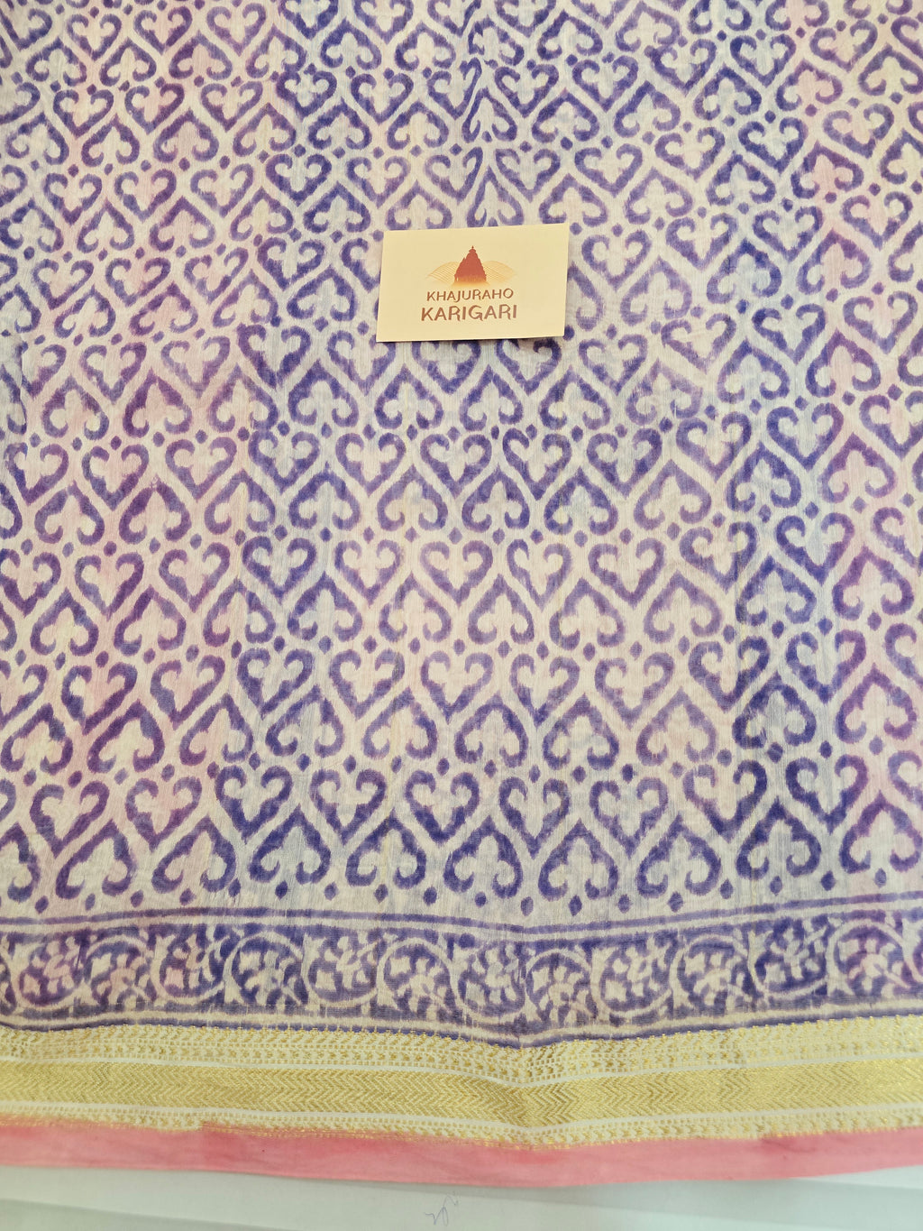 Handblock Printed Maheshwari Silk Cotton Saree