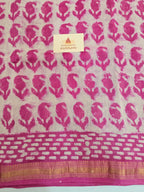 Handblock Printed Maheshwari Silk Cotton Saree