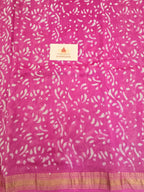 Handblock Printed Maheshwari Silk Cotton Saree