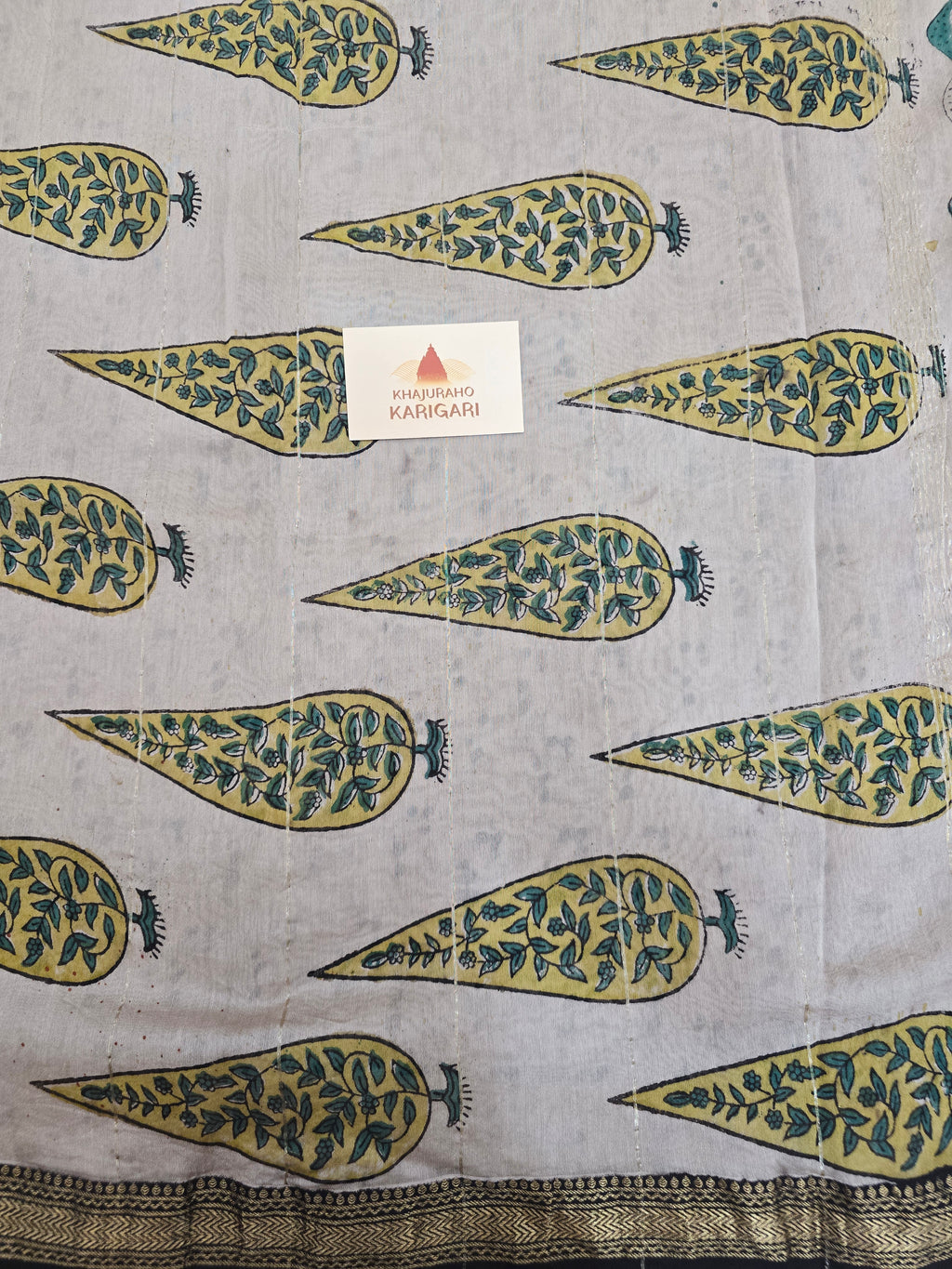 Handblock Printed Maheshwari Silk Cotton Saree