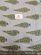Handblock Printed Maheshwari Silk Cotton Saree