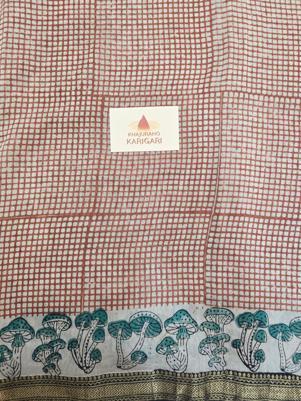 Handblock Printed Maheshwari Silk Cotton Saree