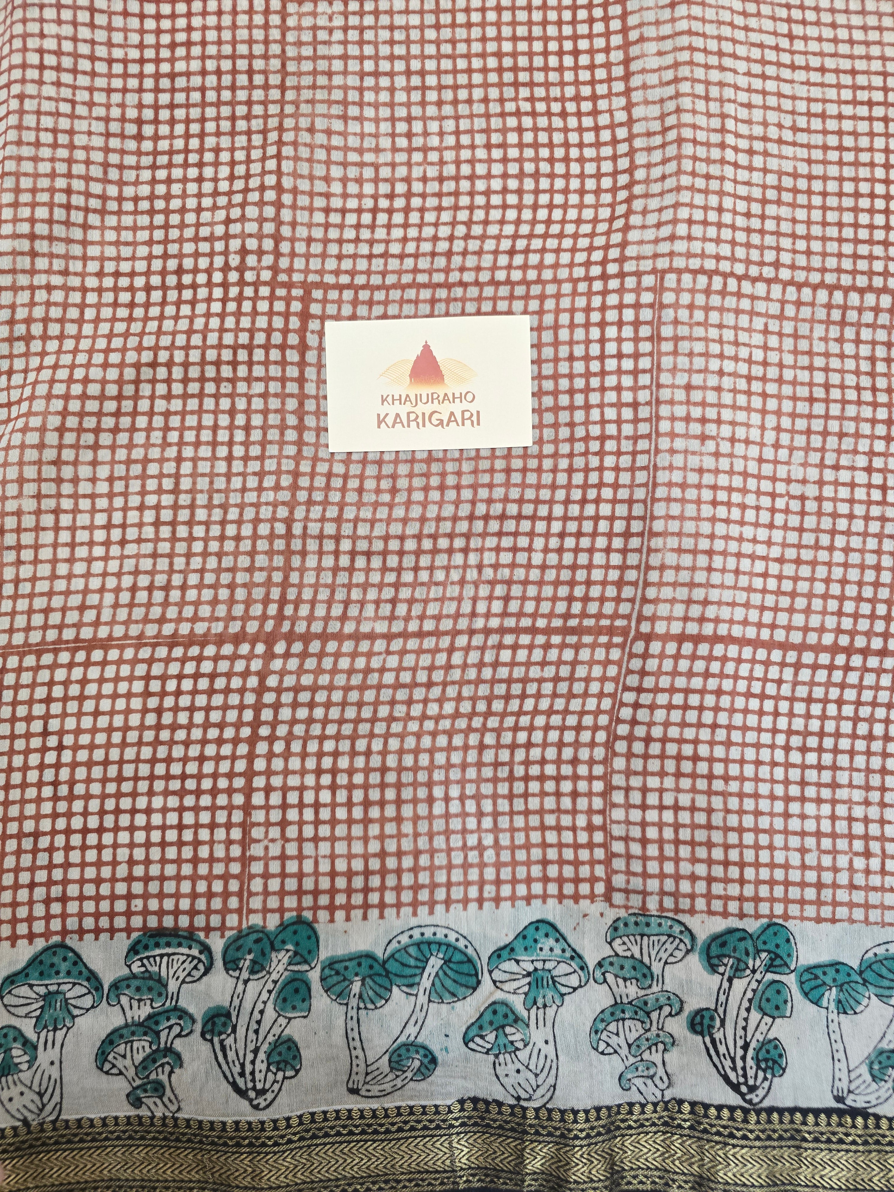 Handblock Printed Maheshwari Silk Cotton Saree