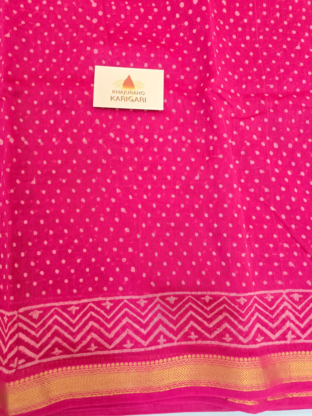Handblock Printed Maheshwari Silk Cotton Saree