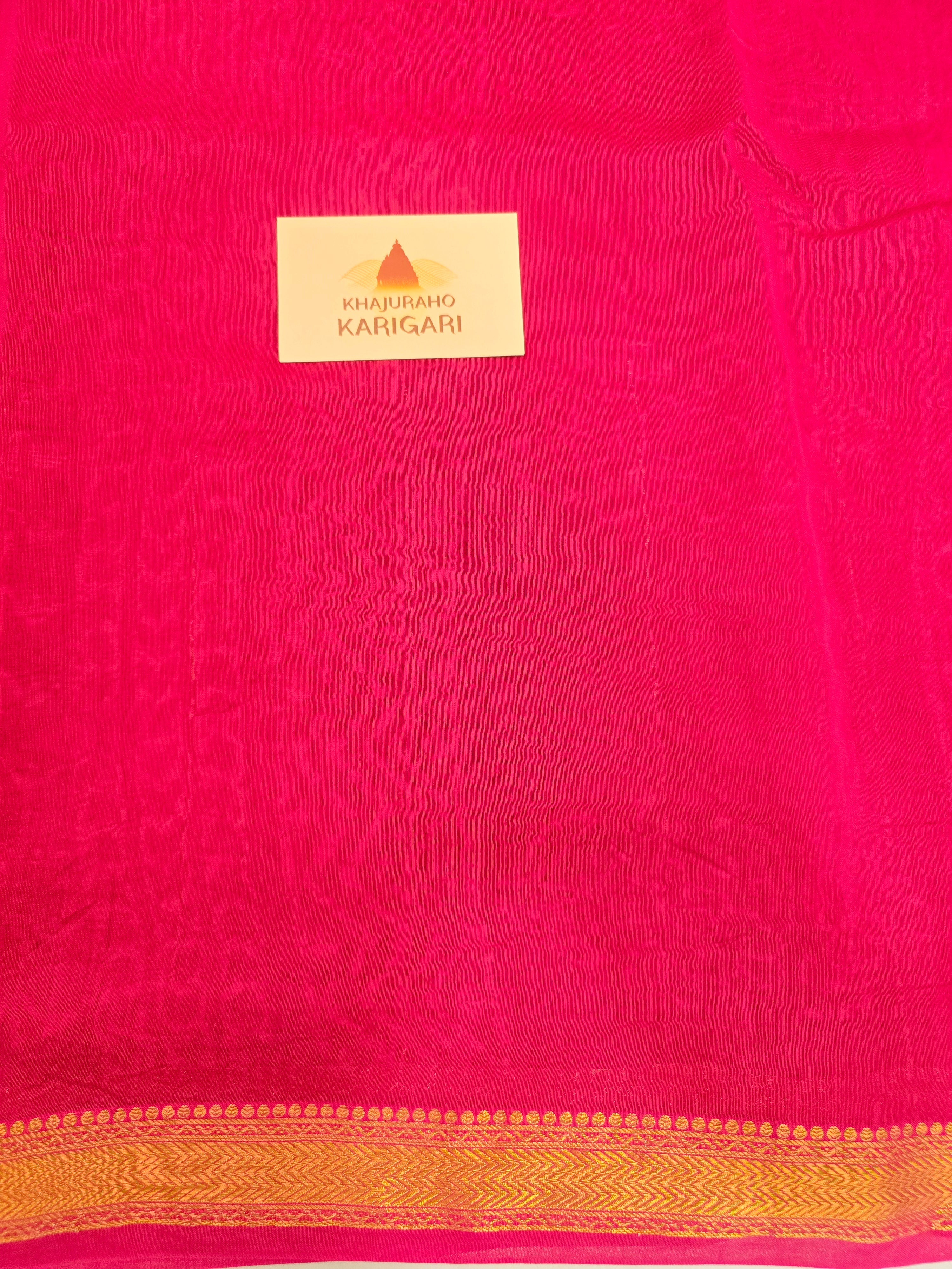 Handblock Printed Maheshwari Silk Cotton Saree