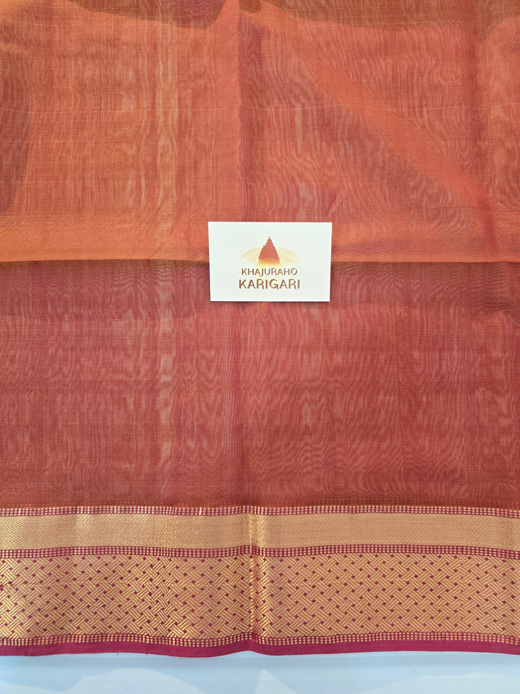 Pure Handwoven Maheshwari Saree Floral Motif - Yellow Maroon