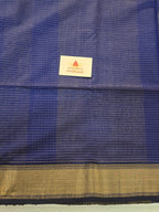 Pure Handwoven Maheshwari Zari Check Saree – Blue