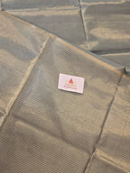 Maheshwari Tissue Silk Cotton Saree with Zari Striped Pallu - Gray