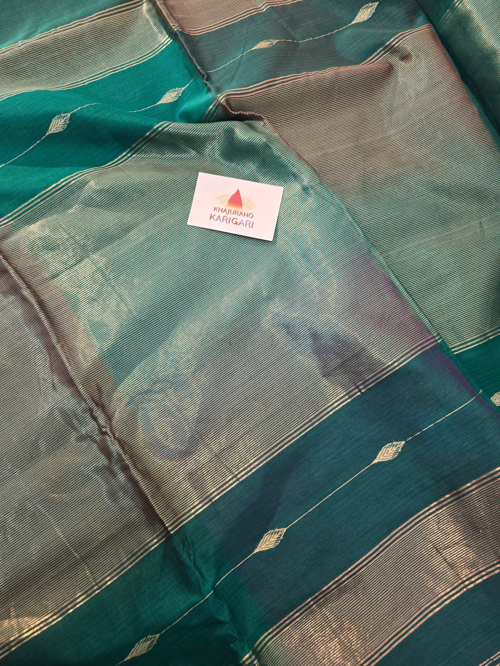 Handwoven Maheshwari Saree - Multi shaded Green