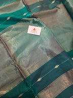 Handwoven Maheshwari Saree - Multi shaded Green