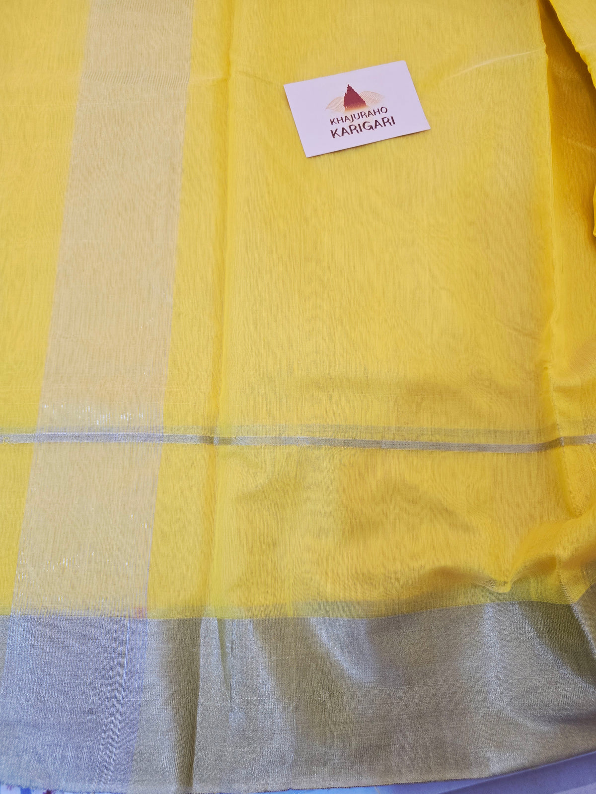 Pure Handwoven Chanderi Saree - Lemon Yellow