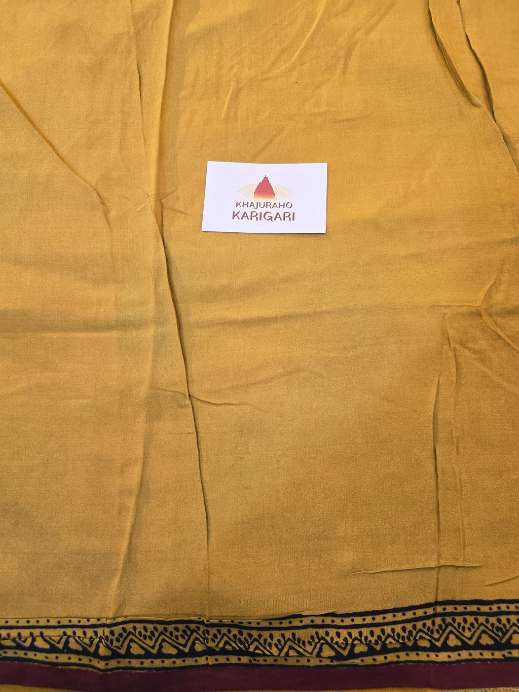 Natural Dyed Bagh Handblock Printed Dola Silk Saree - Mustard Yellow