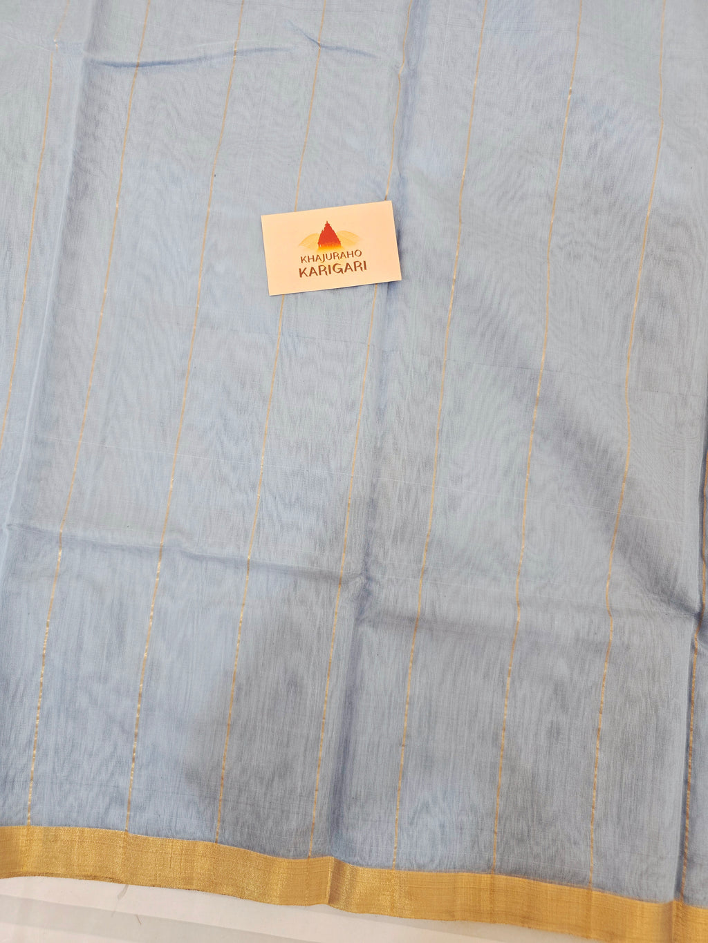 Pure Handwoven Chanderi Saree - Powdered Blue