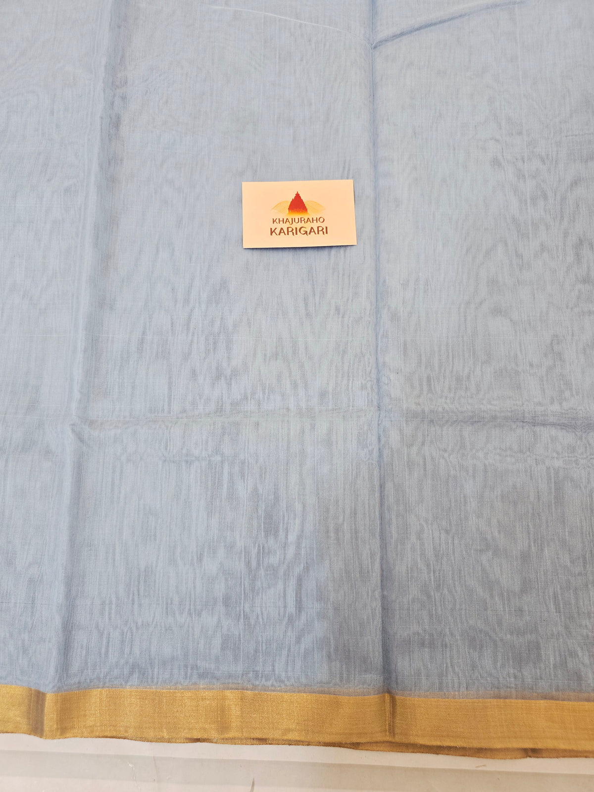 Pure Handwoven Chanderi Saree - Powdered Blue