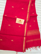 Maheshwari Saree Arrow motifs - Red