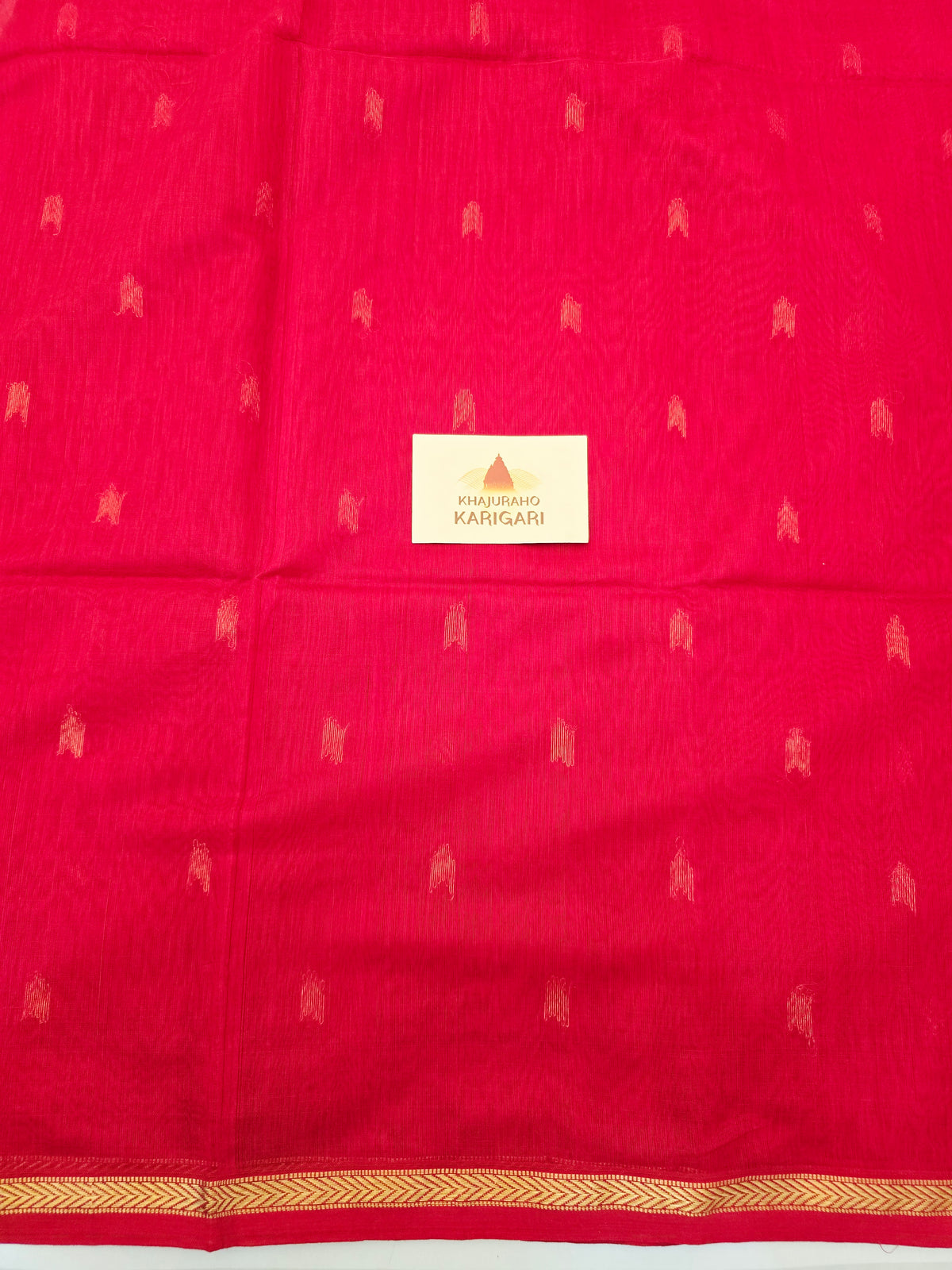 Maheshwari Saree Arrow motifs - Red