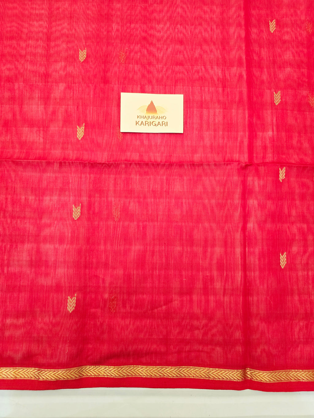 Maheshwari Saree Arrow motifs - Red