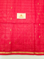 Maheshwari Saree Arrow motifs - Red