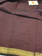 Maheshwari Silk Garbh Reshami Saree - Wine Black