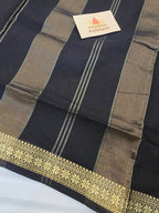 Maheshwari Garbh Reshami Saree - Green Black