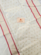 Handwoven Chanderi Silk Cotton Saree - White| Durga Puja Edit