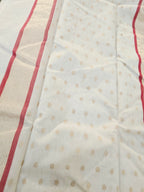 Handwoven Chanderi Silk Cotton Saree - White| Durga Puja Edit