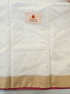 Handwoven Chanderi Silk Cotton Saree - White| Durga Puja Edit