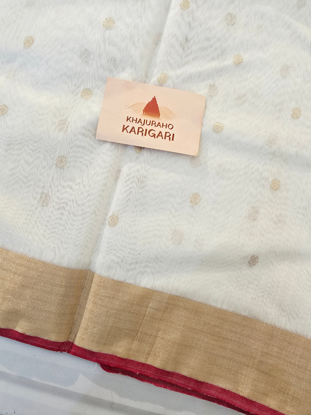 Handwoven Chanderi Silk Cotton Saree - White| Durga Puja Edit