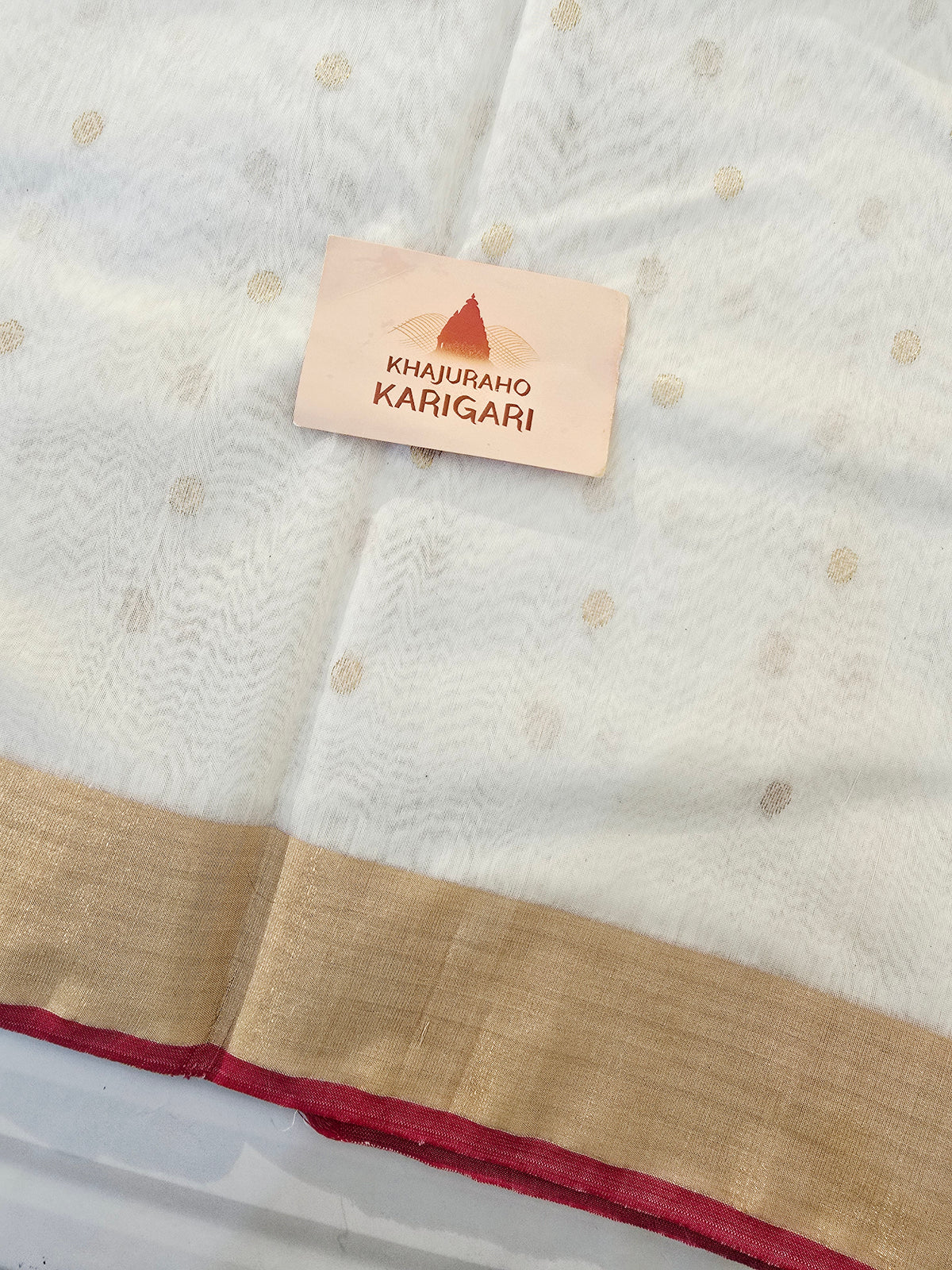 Handwoven Chanderi Silk Cotton Saree - White| Durga Puja Edit