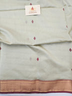 Handwoven Maheshwari Saree- offwhite Maroon