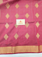 Handwoven Maheshwari Saree- offwhite Maroon