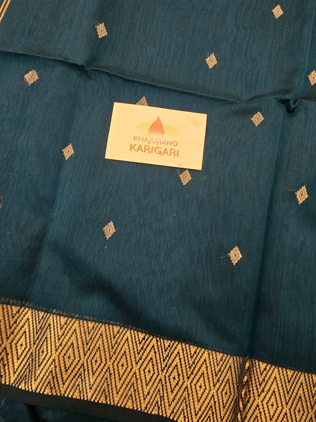 Nayantara Handloom Maheshwari Saree Teal Blue