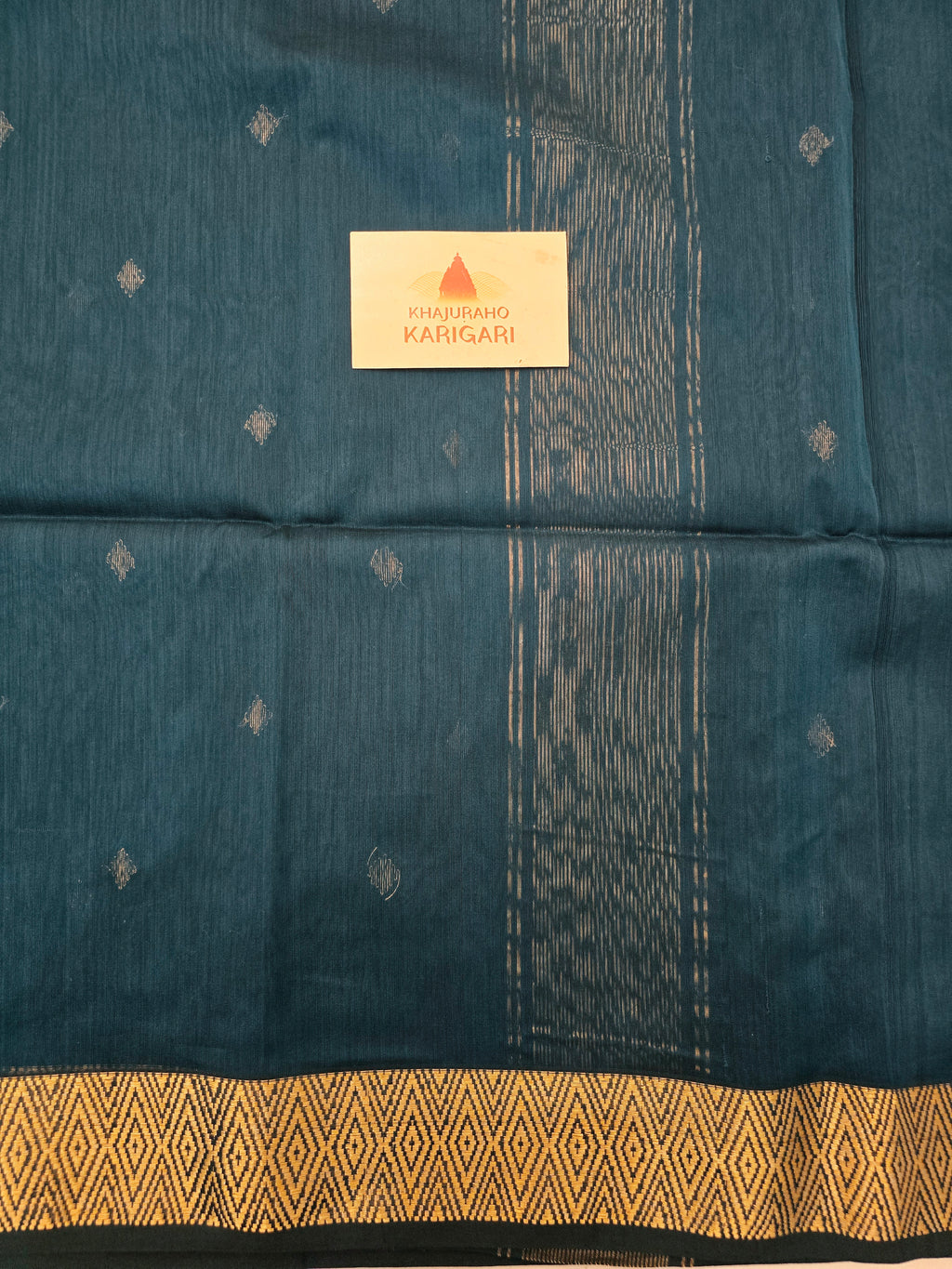 Nayantara Handloom Maheshwari Saree Teal Blue