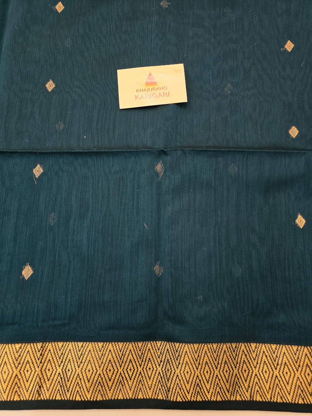 Nayantara Handloom Maheshwari Saree Teal Blue